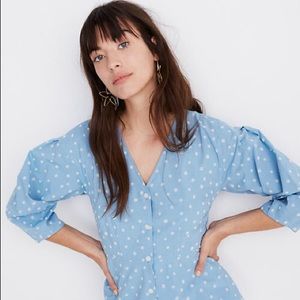 Madewell Florentine Peplum Top in Inkspot Dots